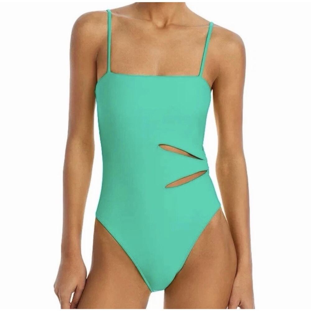 Ramy Brook Sevyn Cutout One Piece Swimsuit Womens Size XL Palm Green High Cut